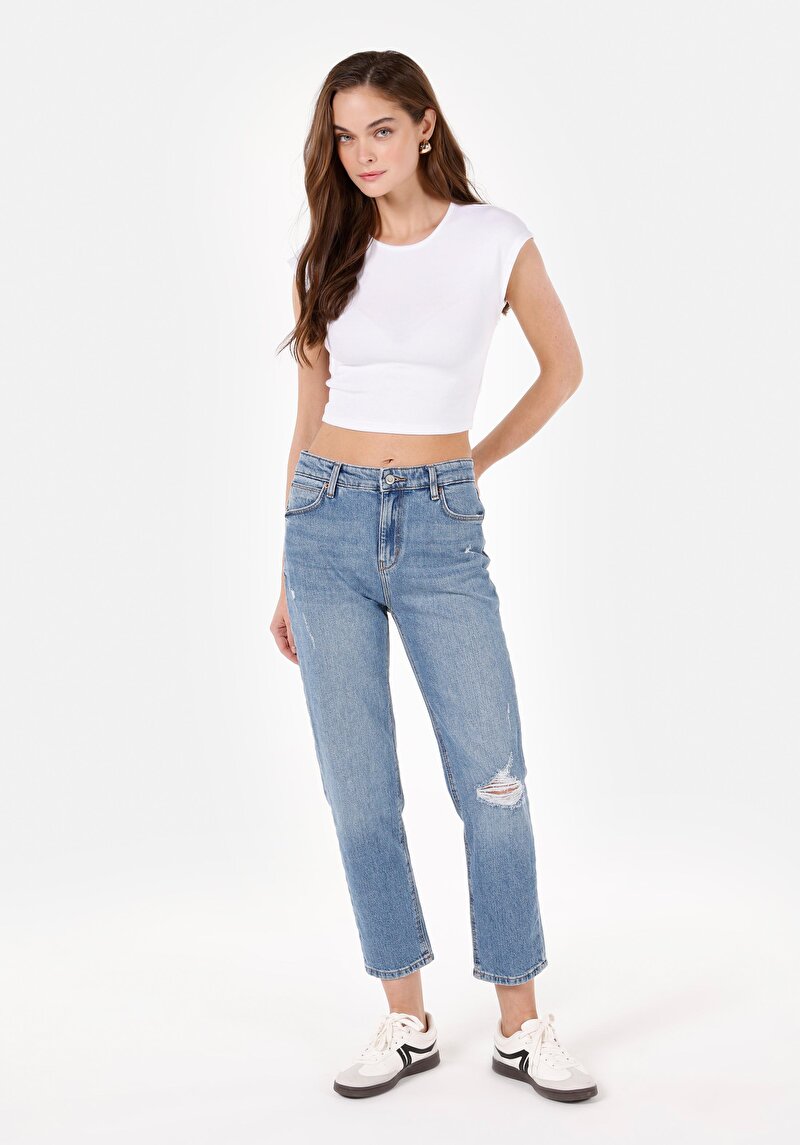 Slim Fit Kadın Denim Jean Pantolon