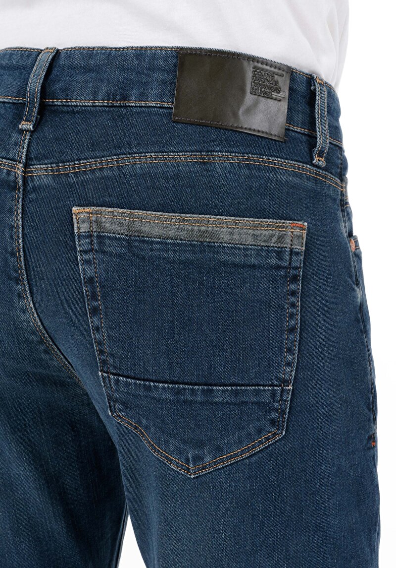 Slim Fit   Erkek İndigo Jean Pantolon