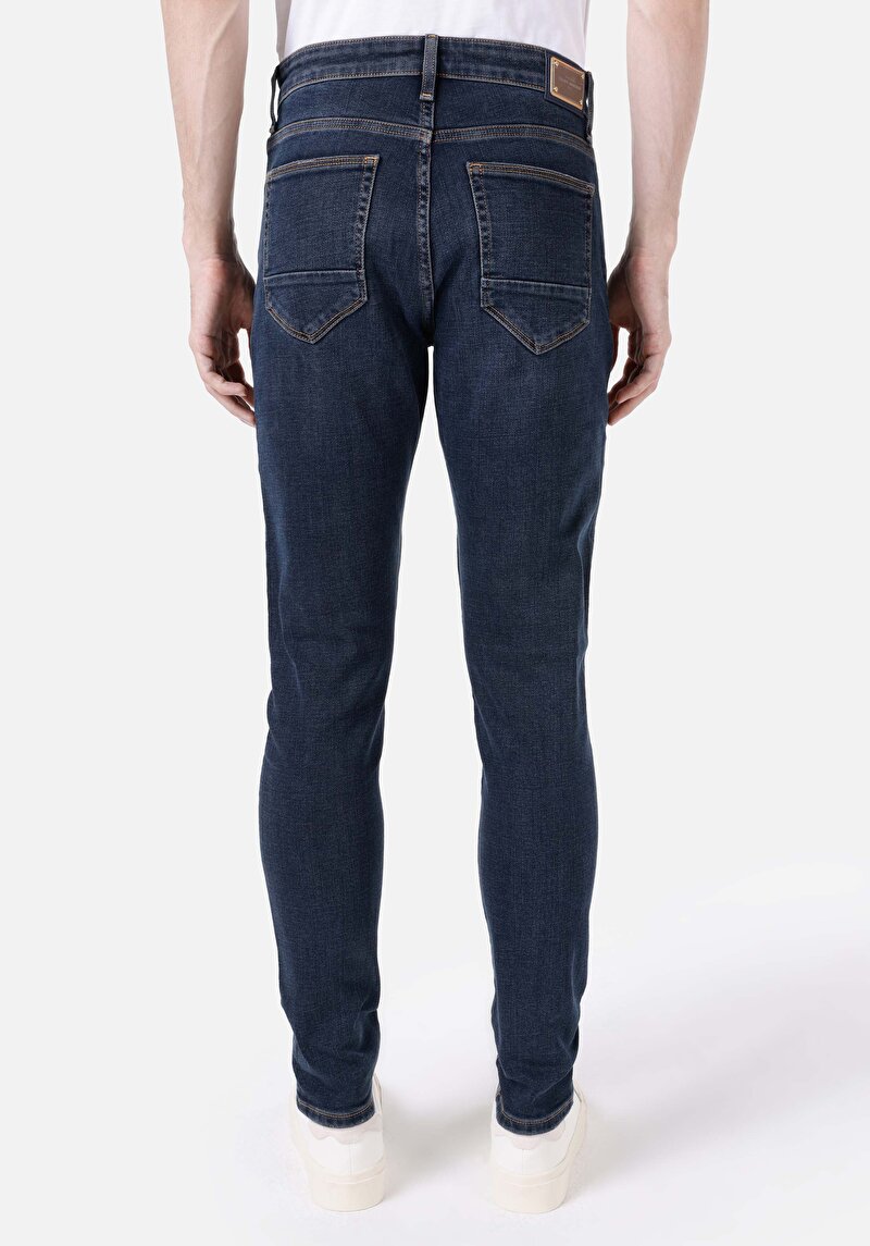 Slim Fit Erkek Lacivert Jean Pantolon