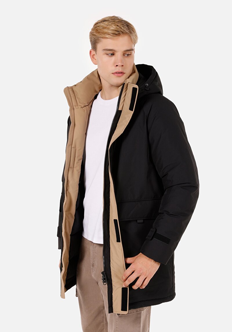 Regular Fit Erkek Siyah Kaban