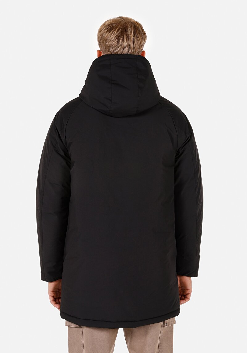 Regular Fit Erkek Siyah Kaban
