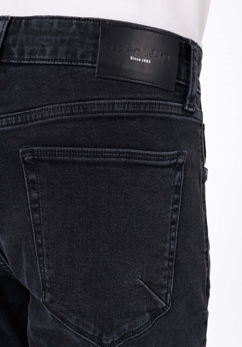 Slim Fit Düşük Bel Dar Paça Erkek Siyah Jean Pantolon