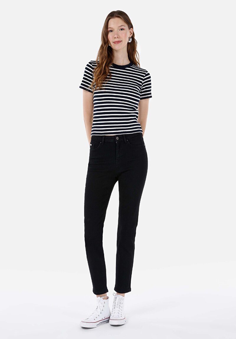 Slim Fit Kadın Siyah Denim Jean Pantolon