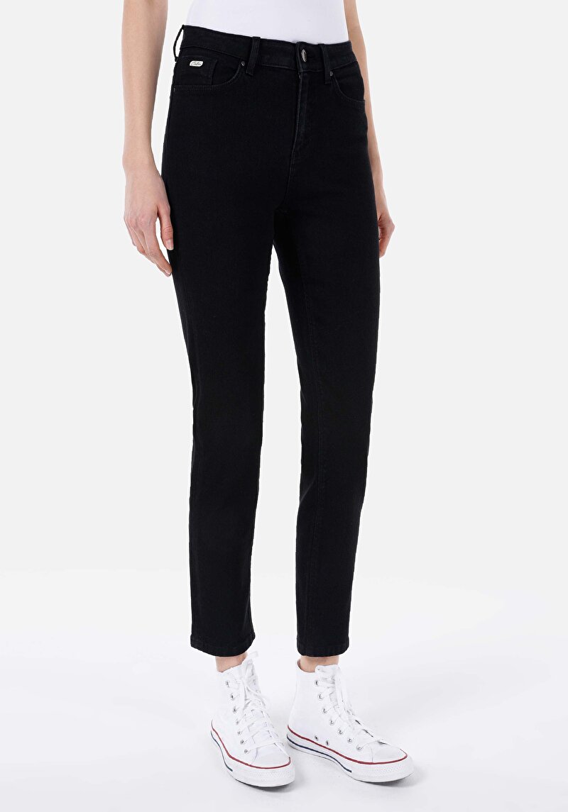 Slim Fit Kadın Siyah Denim Jean Pantolon