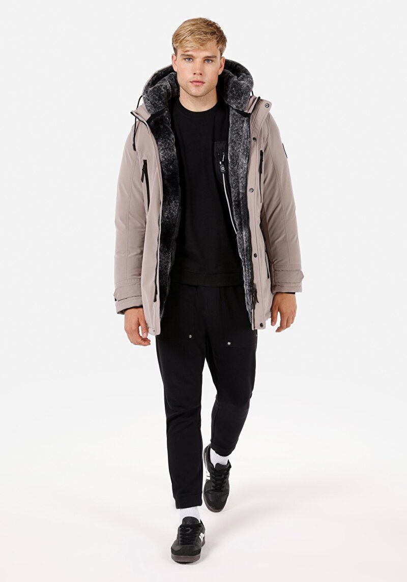Regular Fit     Erkek Ekru Kaban