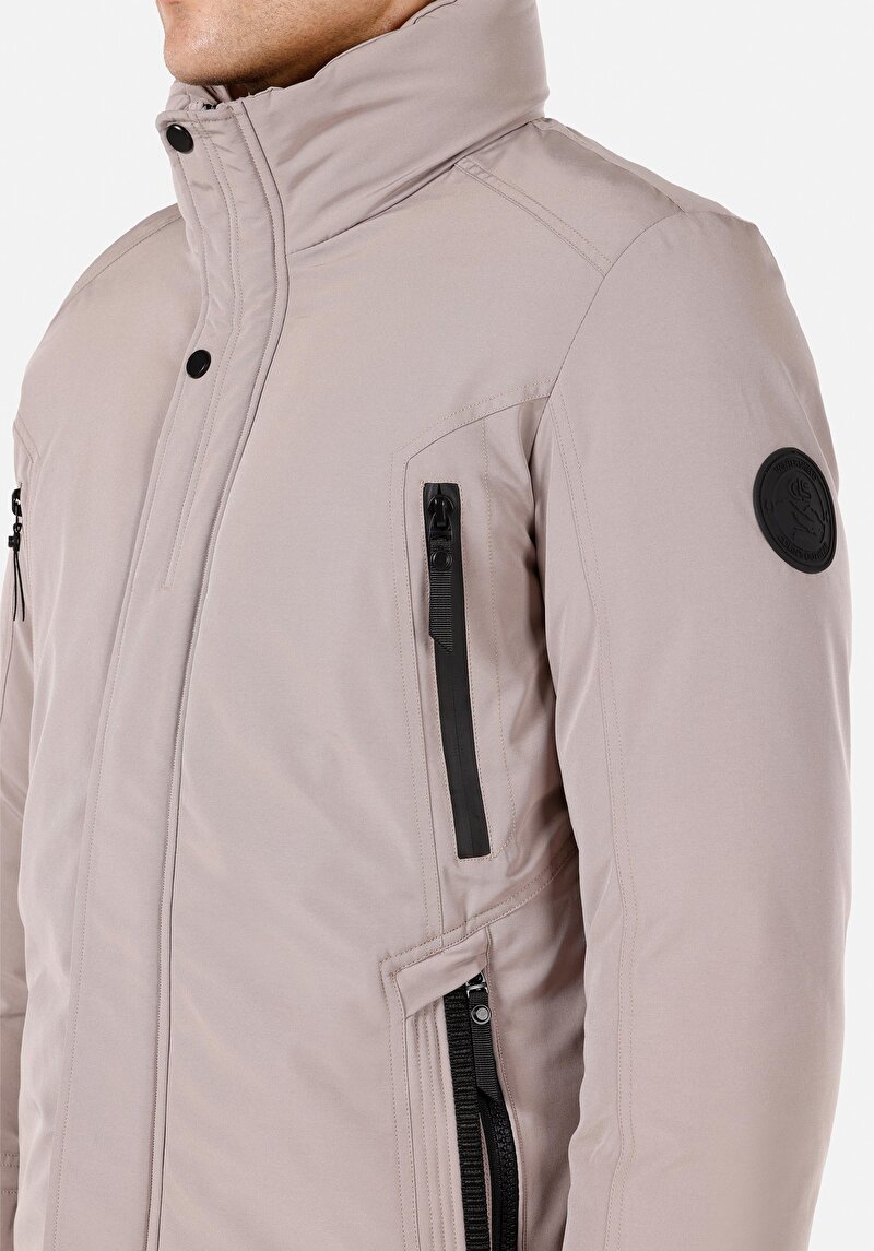 Regular Fit     Erkek Ekru Kaban