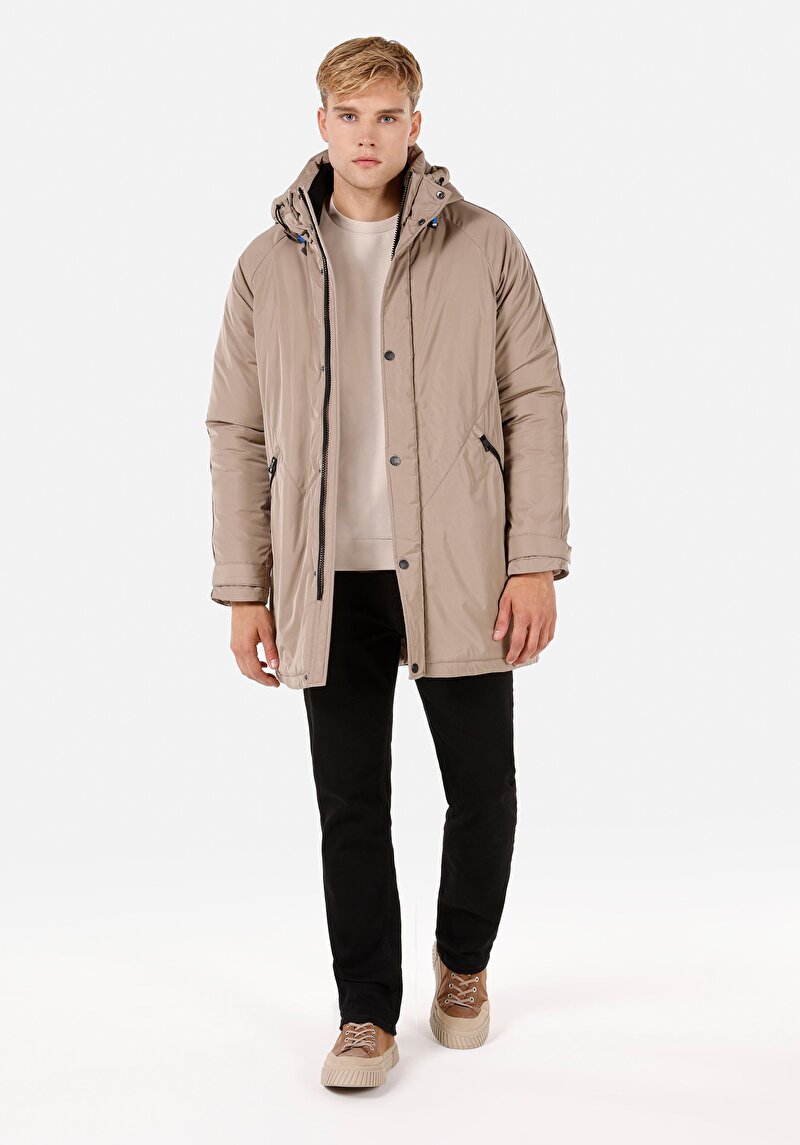 Regular Fit Erkek Bej Kaban