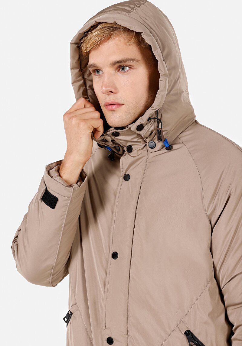 Regular Fit     Erkek Bej Kaban
