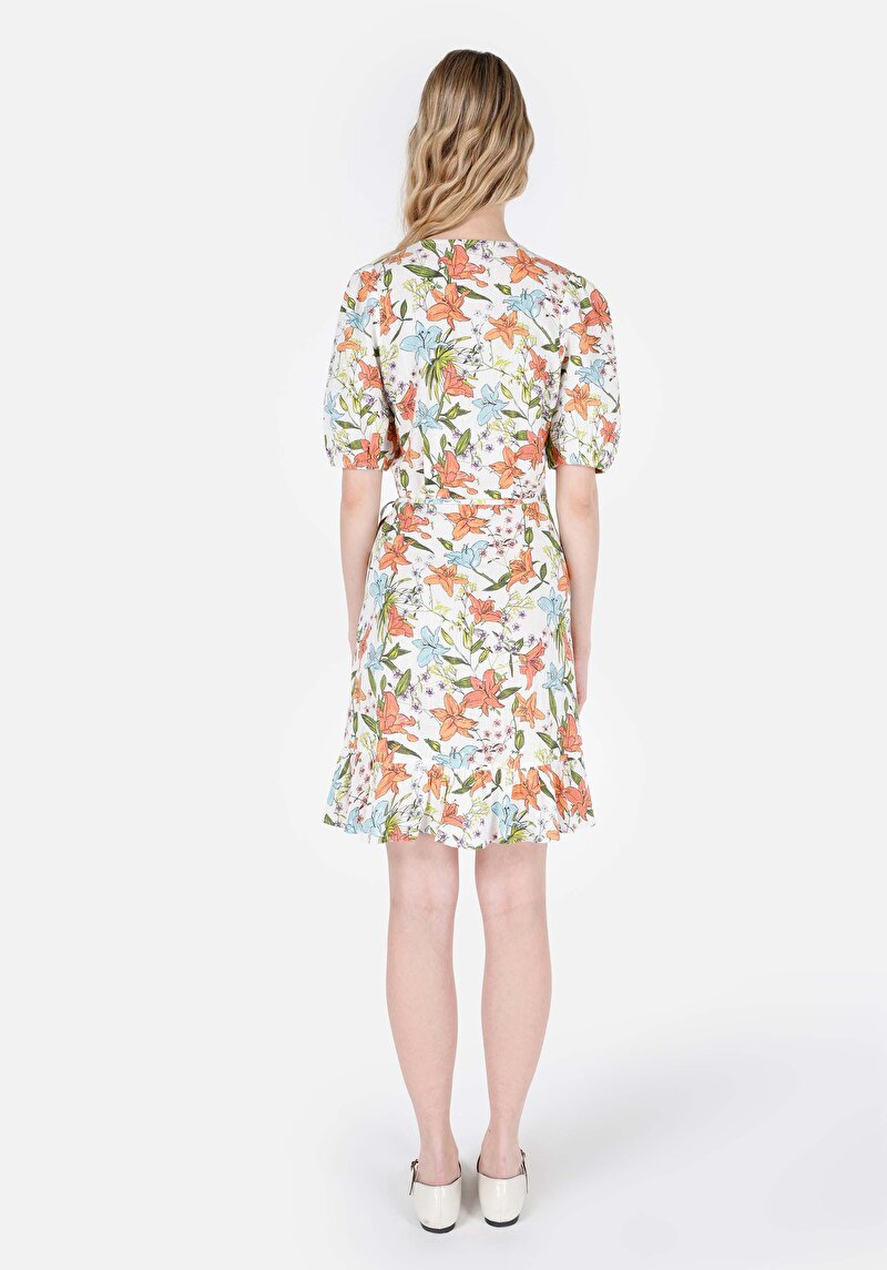 Regular Fit Dokuma Kadın Çok Renkli Elbise