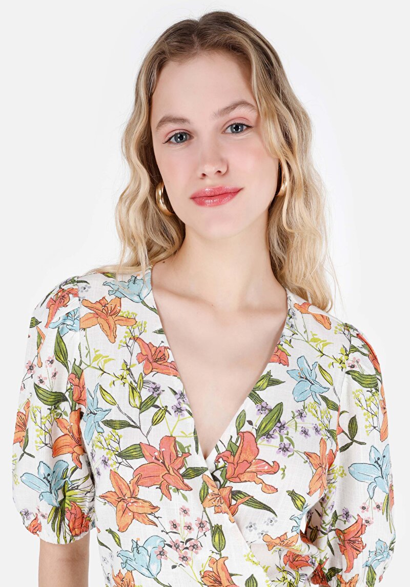 Regular Fit Dokuma Kadın Çok Renkli Elbise