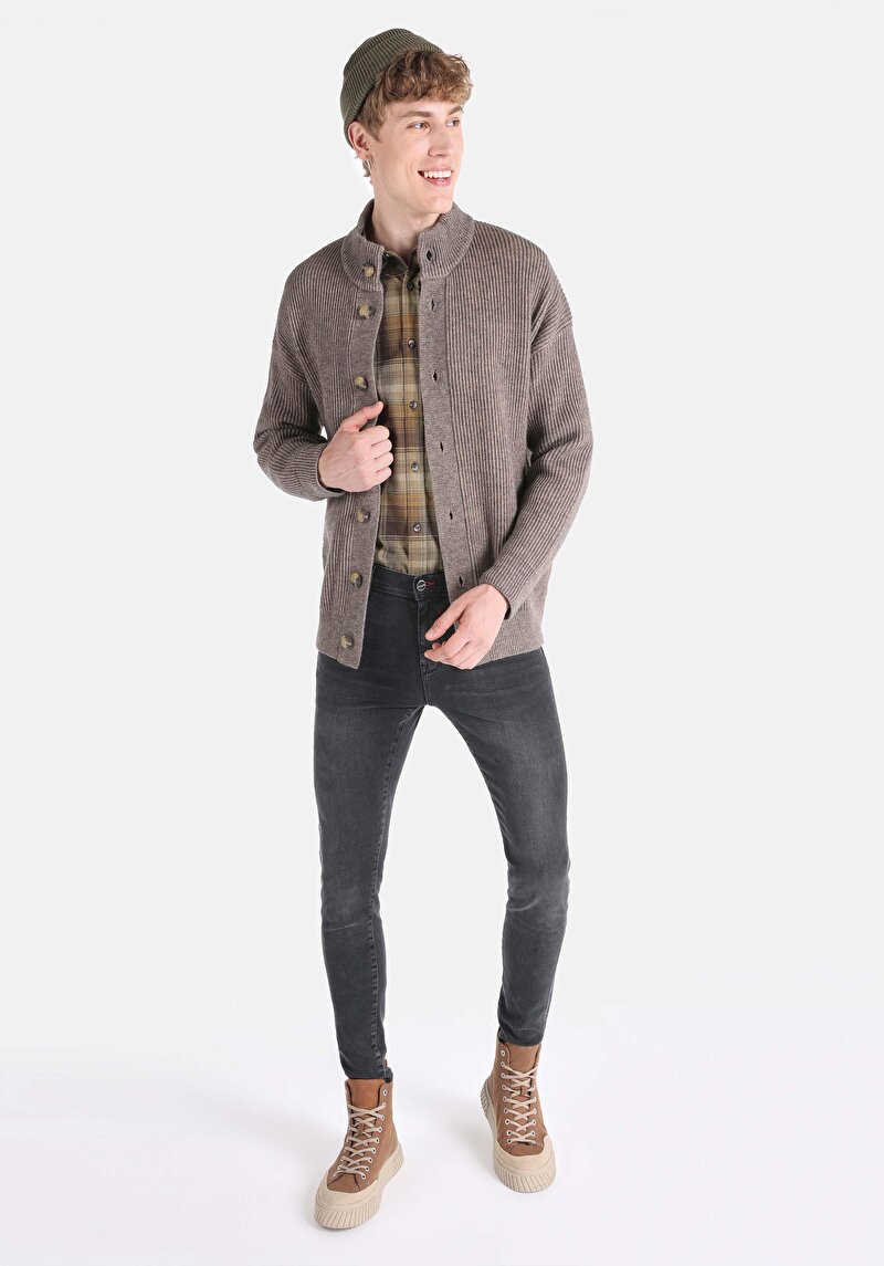 Comfort Fit Erkek Kahverengi Hırka