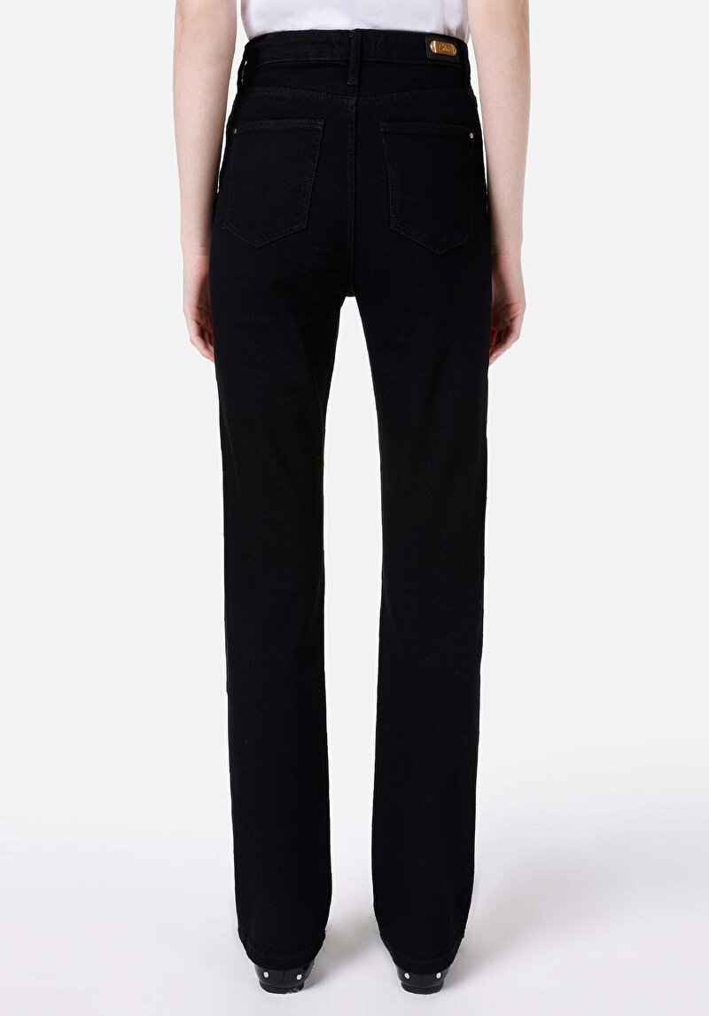 Regular Fit Kadın Siyah Pamuklu Jean Pantolon