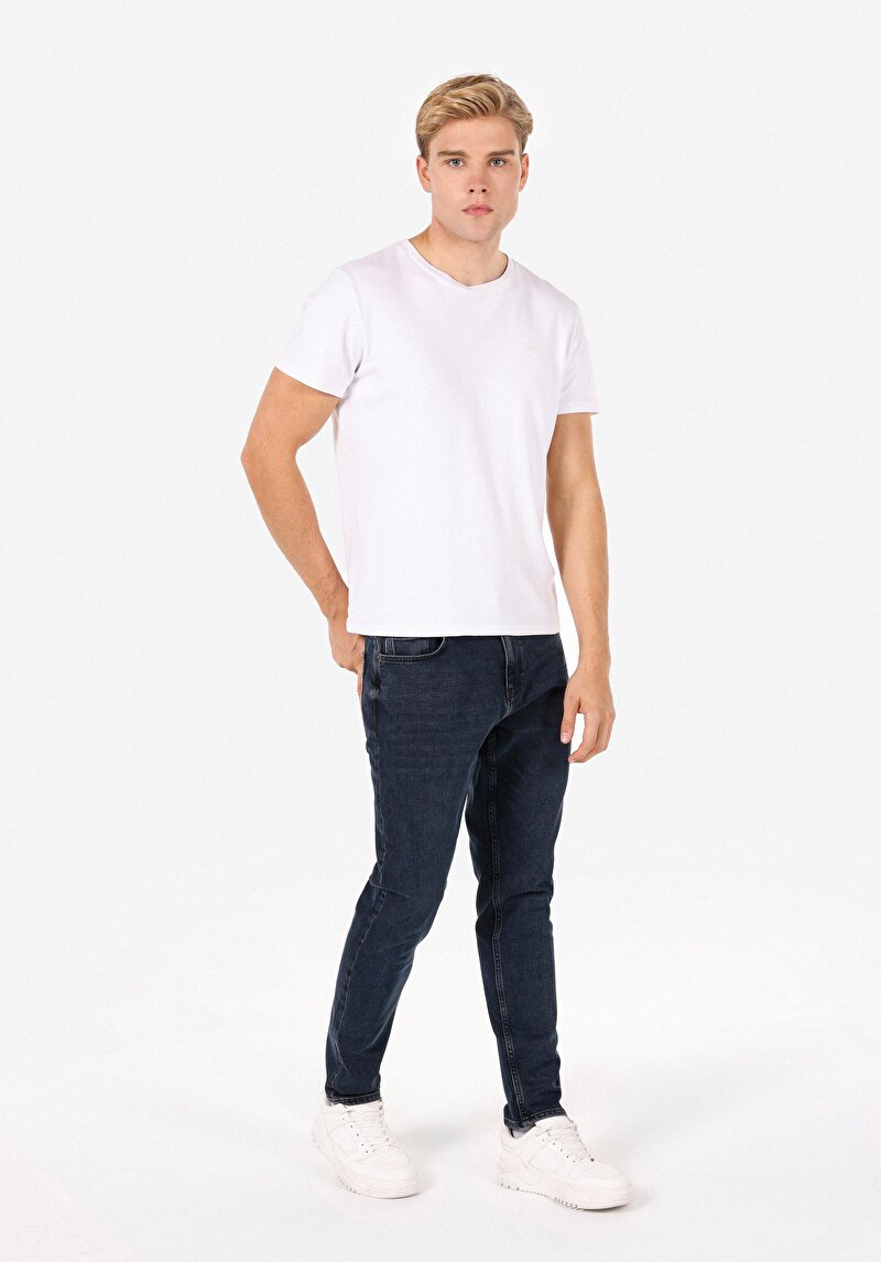 Regular Fit Erkek Koyu İndigo Jean Pantolon