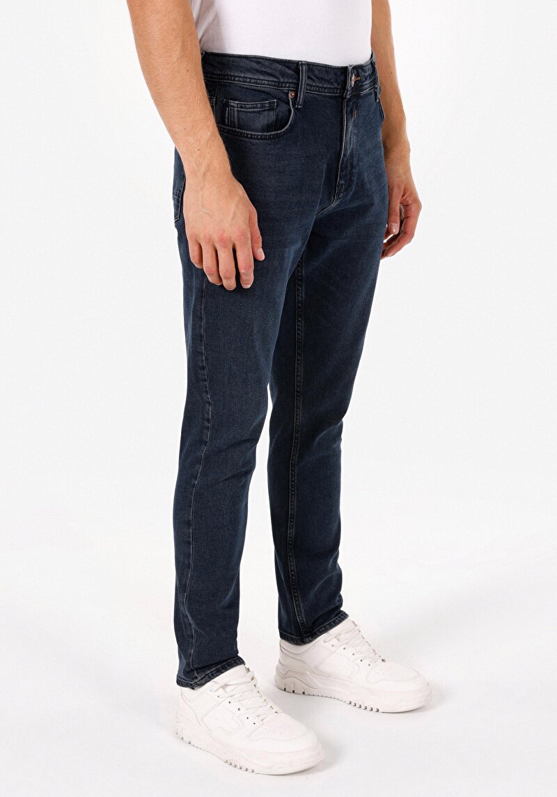 Regular Fit Erkek Koyu İndigo Jean Pantolon