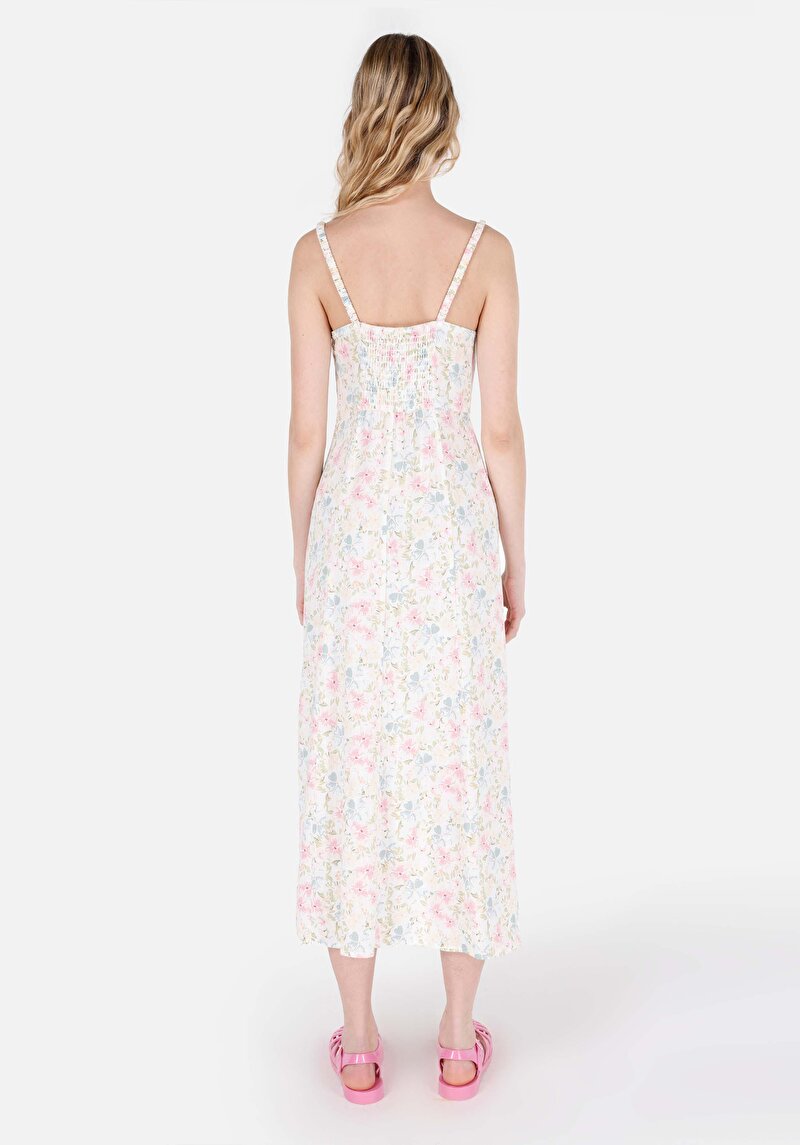 Slim Fit Kadın Ekru Elbise