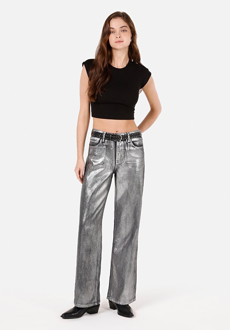 Regular Fit Kadın Siyah Jean Pantolon