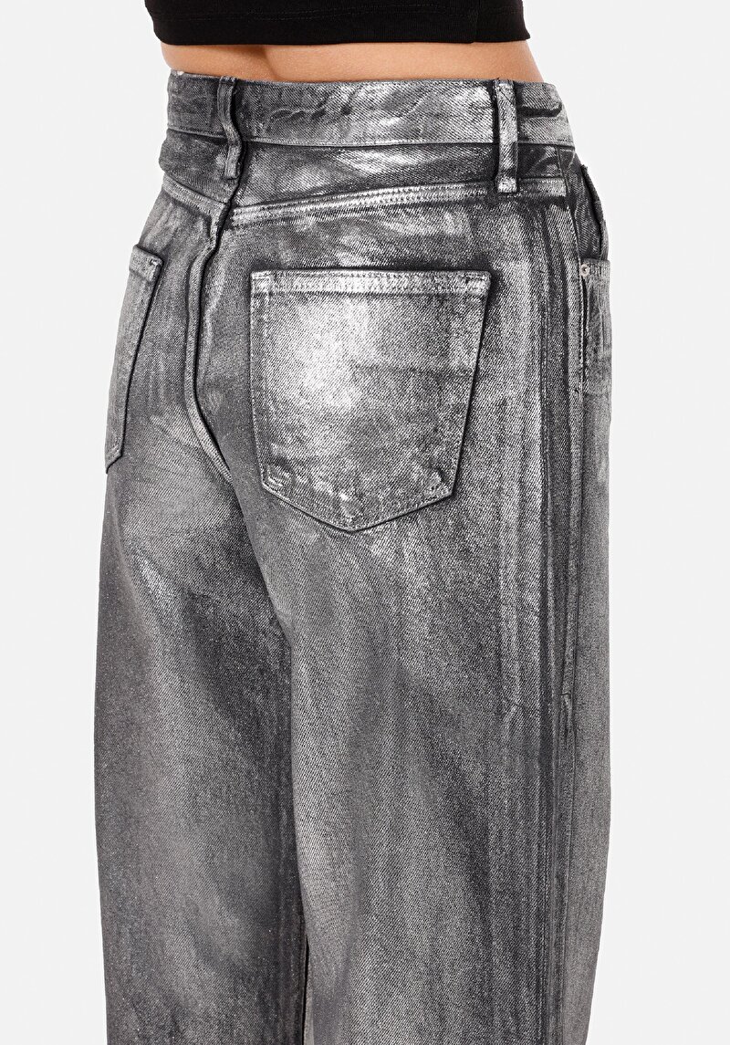 Regular Fit   Kadın Siyah Jean Pantolon