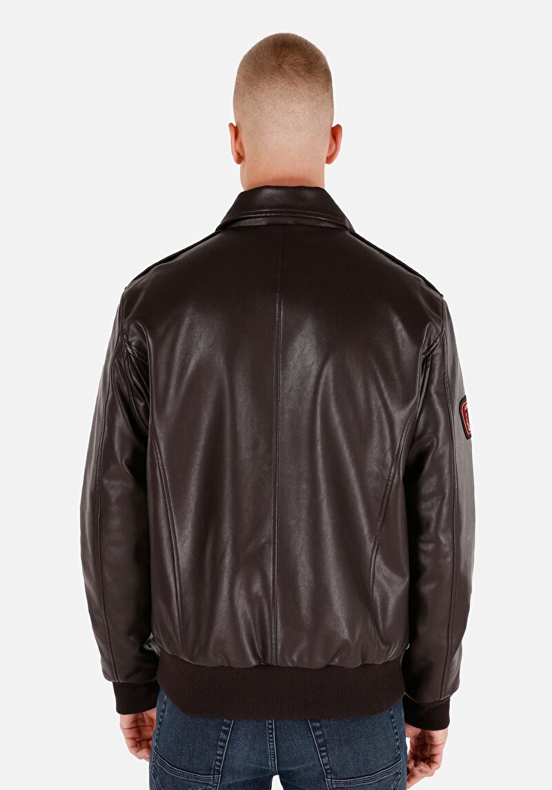 Regular Fit Erkek Kahverengi Mont Pu