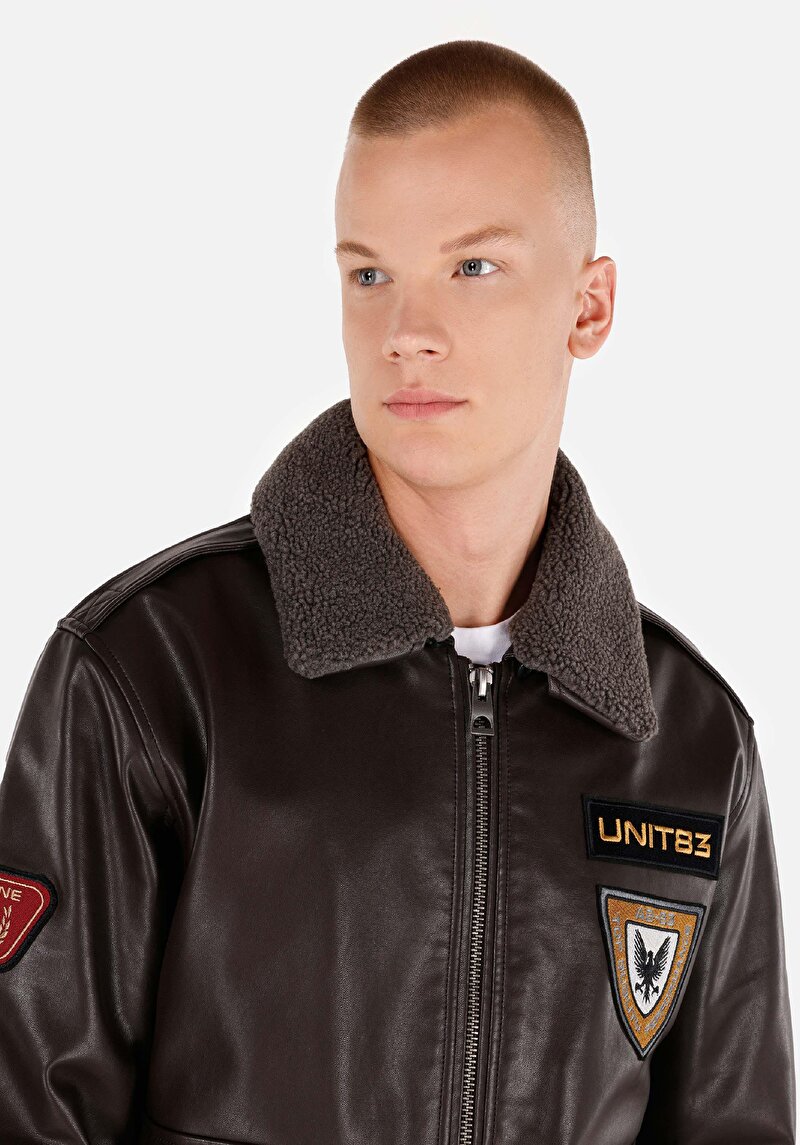 Regular Fit     Erkek Kahverengi Mont Pu