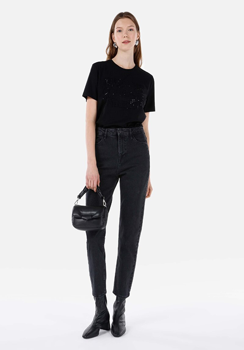 Mom Fit Daralan Paça Kadın Denim Jean Pantolon