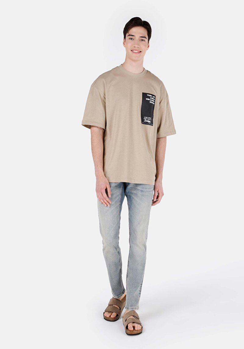 Straight Fit Erkek İndigo Jean Denim Pantolon