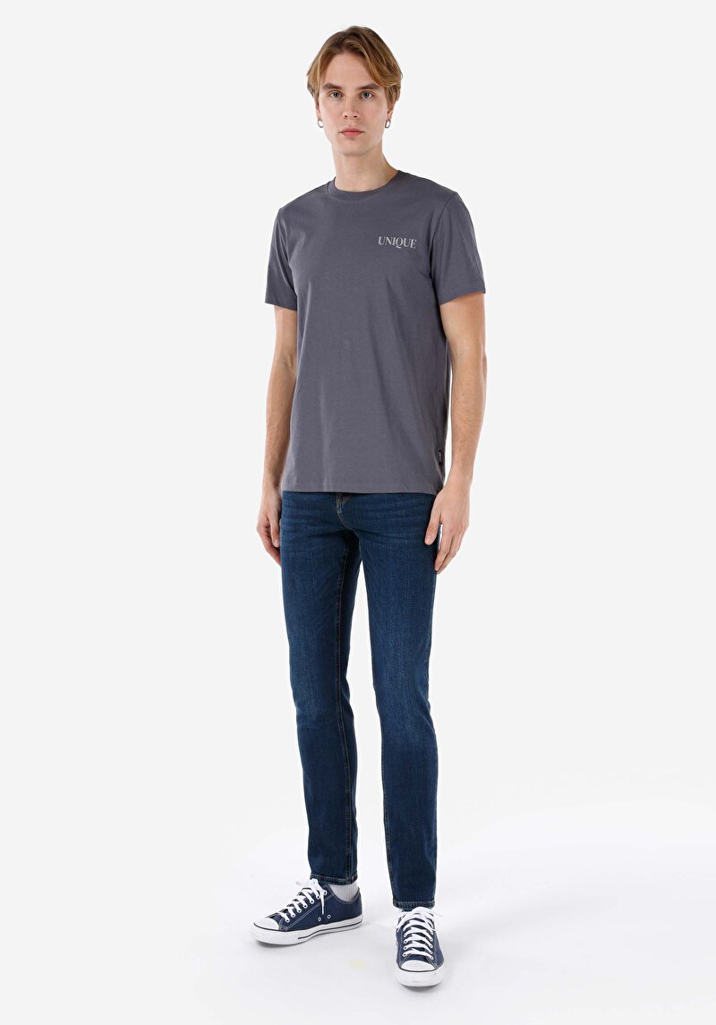 Straight Fit Erkek İndigo Denim Jean Pantolon