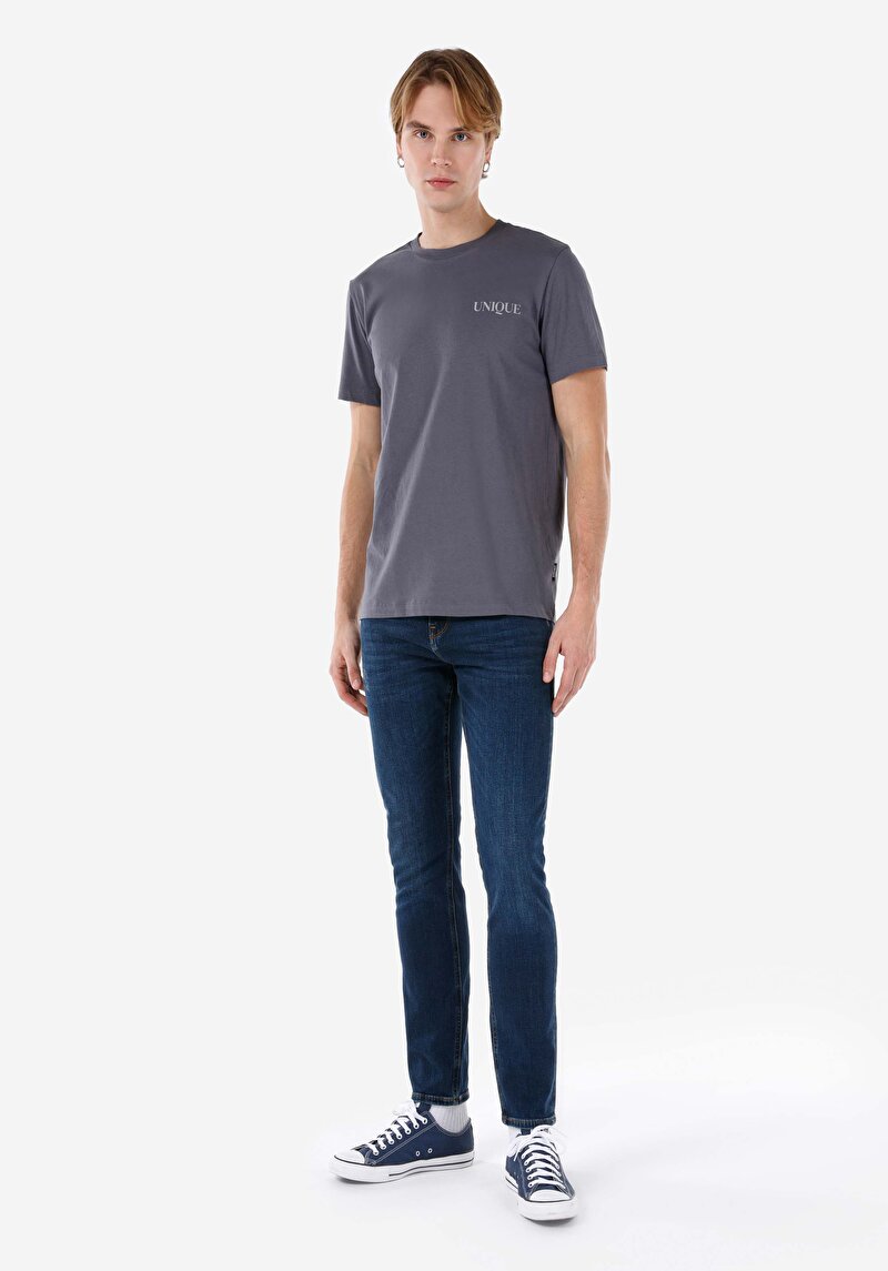 Straight Fit Erkek İndigo Denim Jean Pantolon