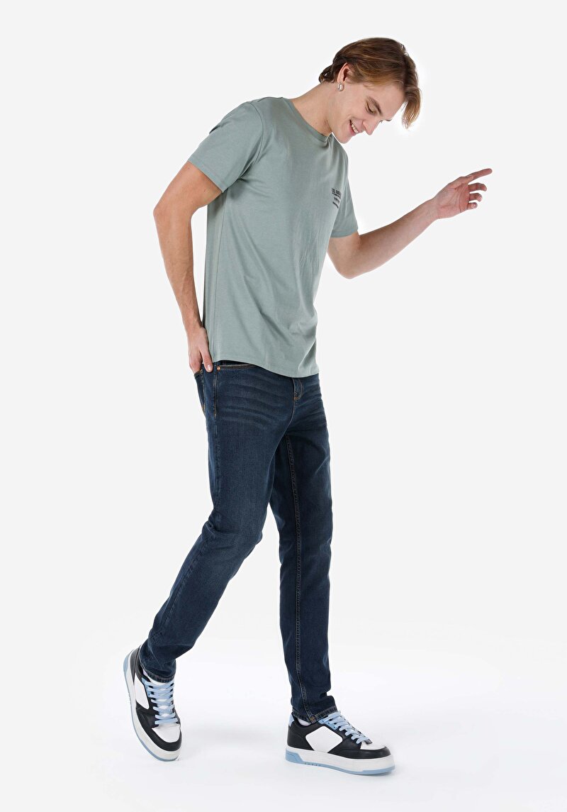 Straight Fit Erkek Koyu İndigo Jean Pantolon