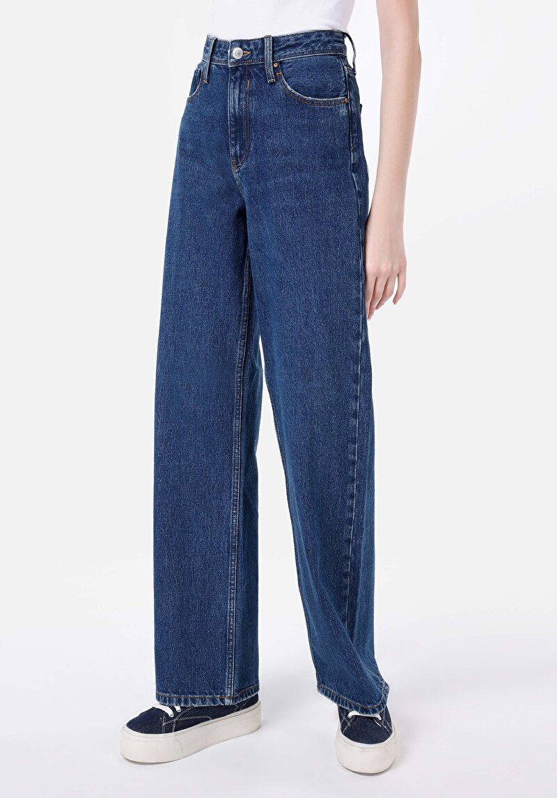 Regular Fit Kadın İndigo Jean Pantolon