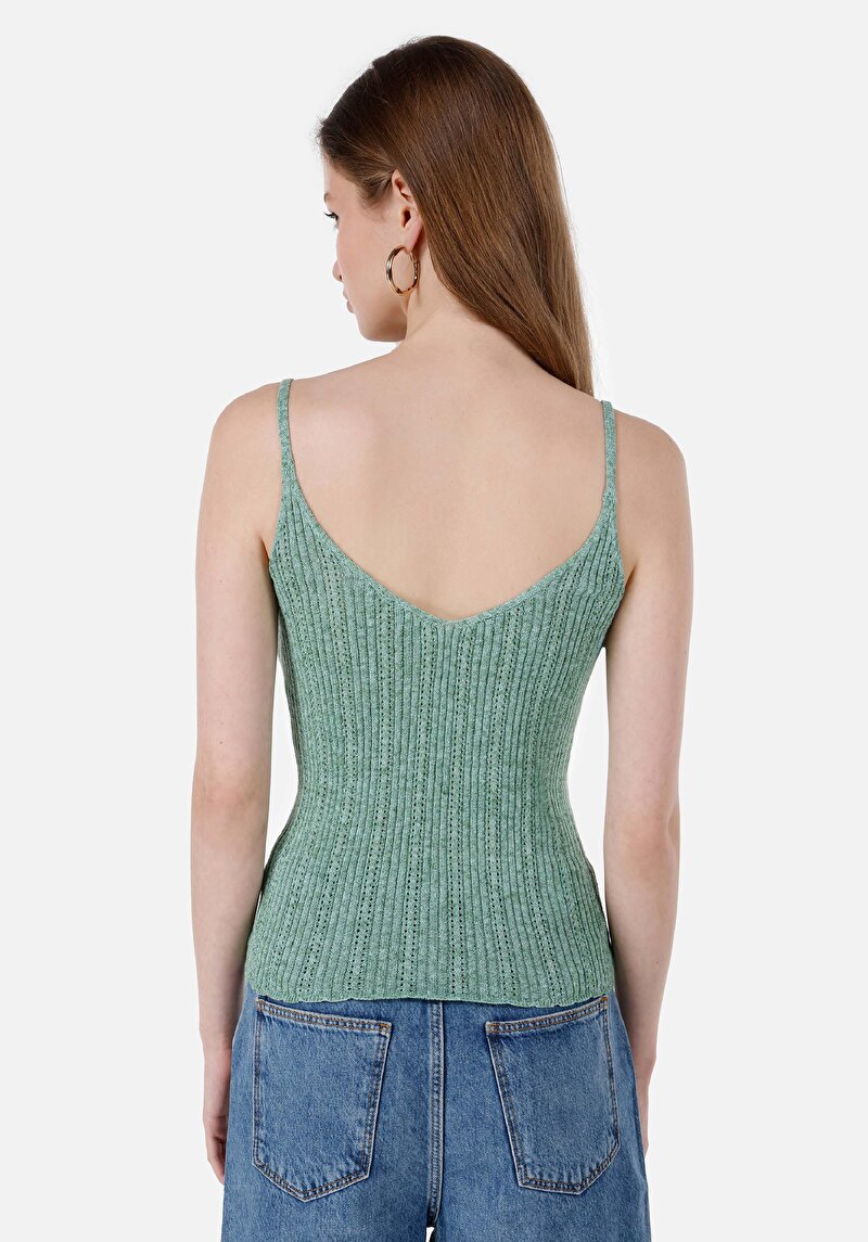 Slim Fit Kadın Yeşil Kazak