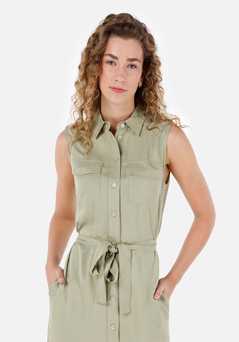 Slim Fit Kadın Yeşil Elbise