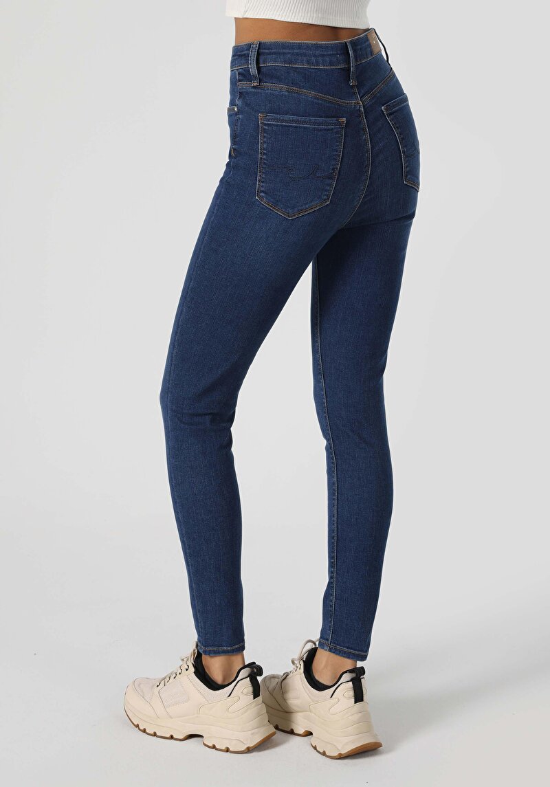 Skinny Fit Cepli Kadın Denim Jean Pantolon