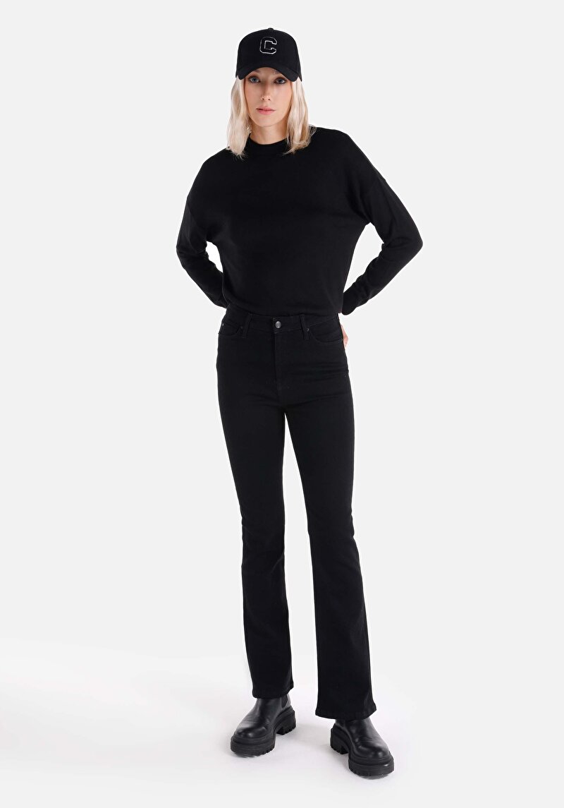 Regular Fit Orta Bel Bootcut Kadın Denim Jean Pantolon
