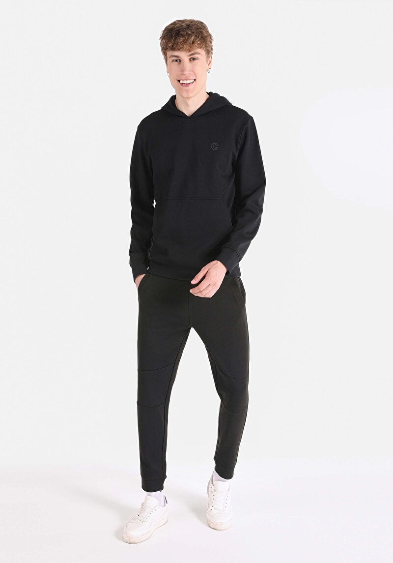 Regular Fit Erkek Siyah Sweatshirt