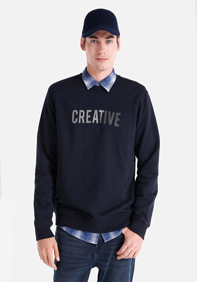 Regular Fit Erkek Lacivert Sweatshirt