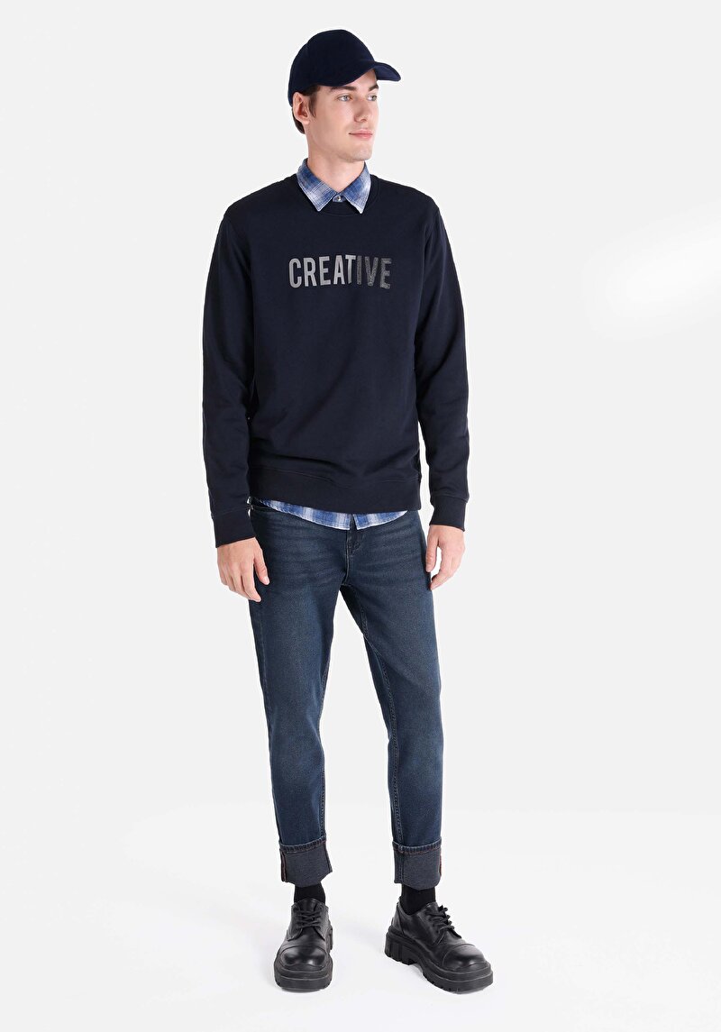 Regular Fit Erkek Lacivert Sweatshirt