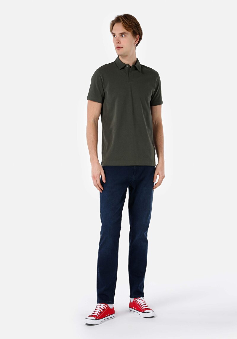 Regular Fit Erkek İndigo Jean Pantolon