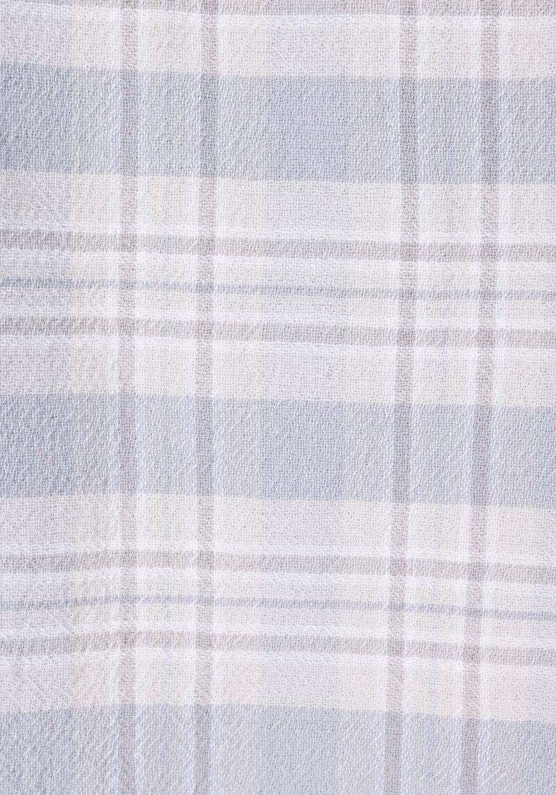 Comfort Fit Shirt Neck Ekoseli Erkek Mavi Shacket