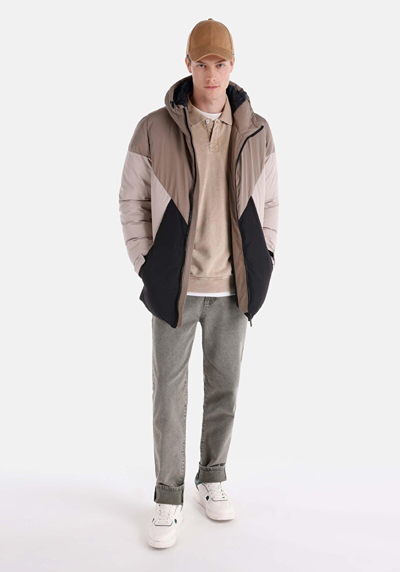 Regular Fit     Erkek Siyah Mont