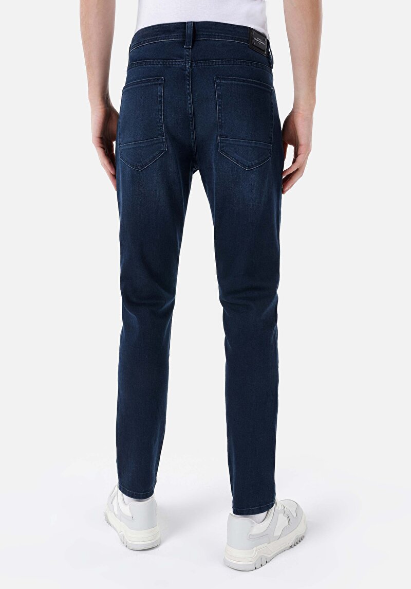 Straight Fit Erkek Koyu İndigo Jean Pantolon