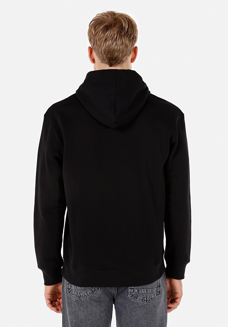 Comfort Fit Erkek Siyah Sweatshirt