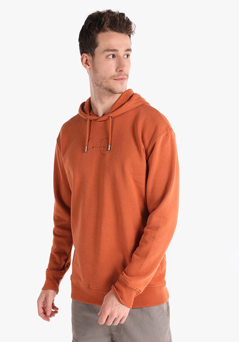 Comfort Fit Erkek Turuncu Sweatshirt