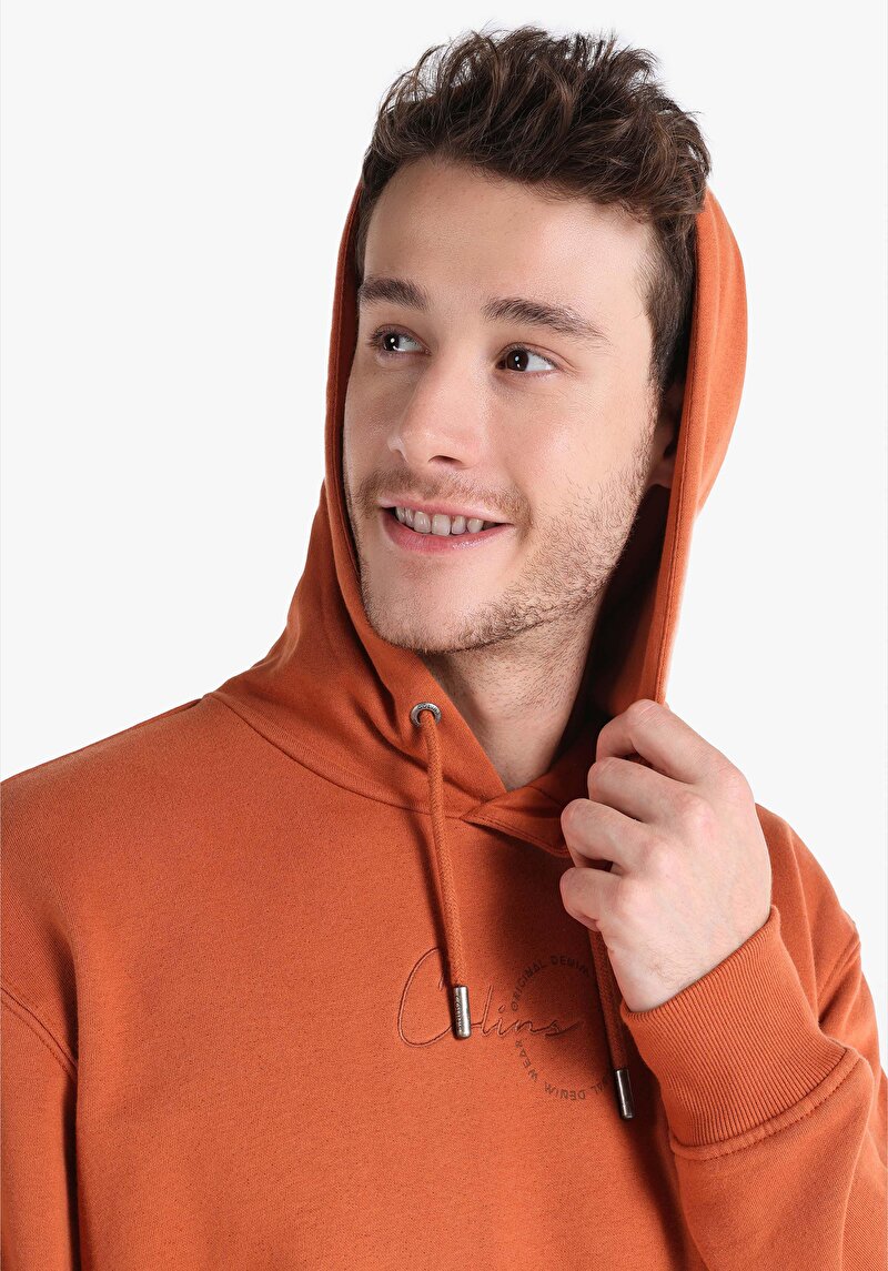 Comfort Fit   Erkek Turuncu Sweatshirt
