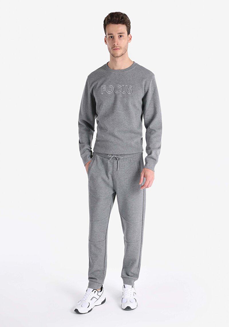 Regular Fit Orta Bel Erkek Antrasit Eşofman Altı