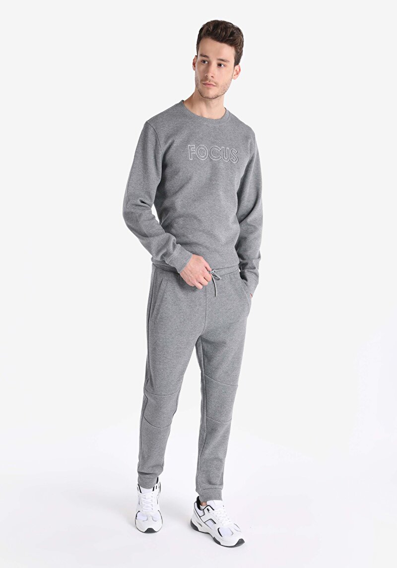 Regular Fit Orta Bel Erkek Antrasit Eşofman Altı