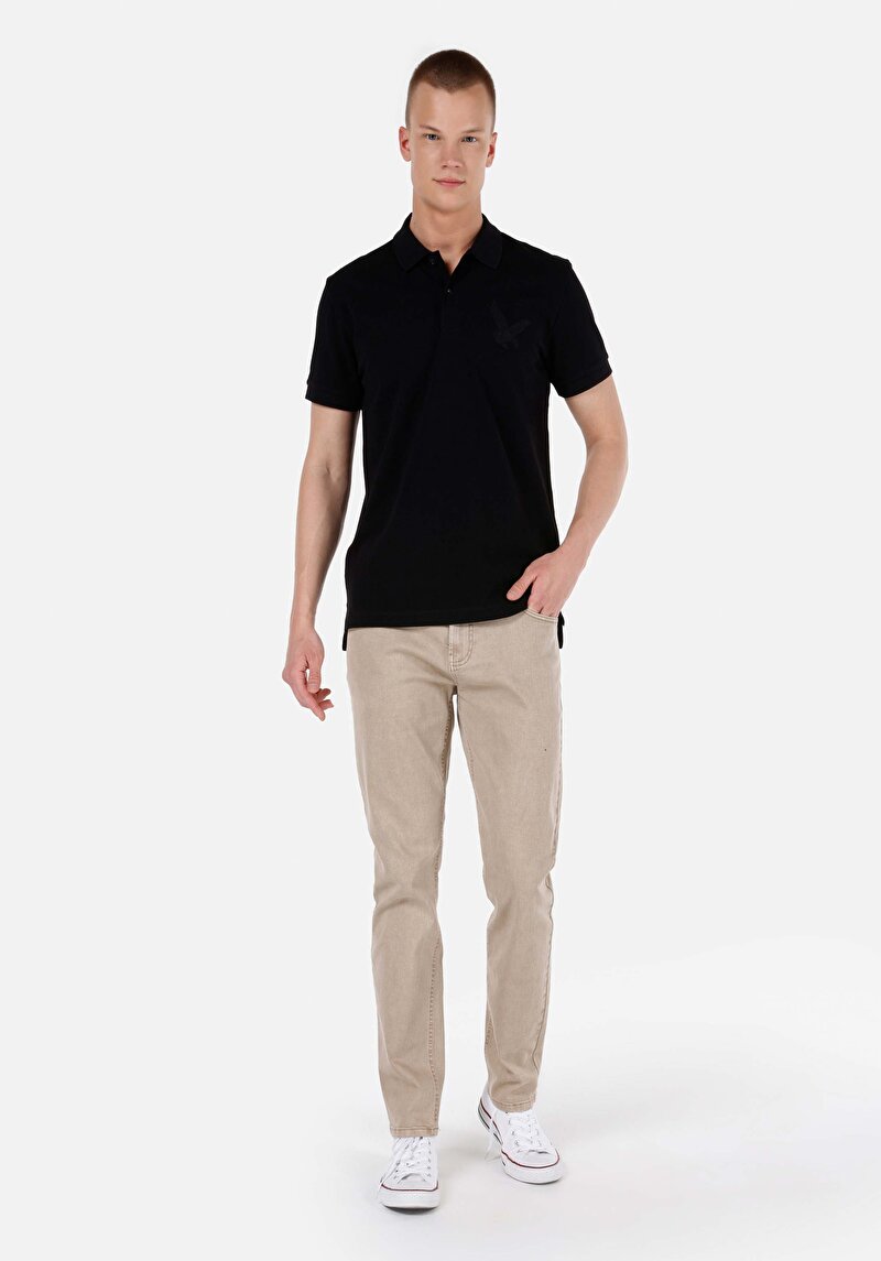 Astarsız Straight Fit Orta Bel Düz Paça Erkek Bej Pantolon