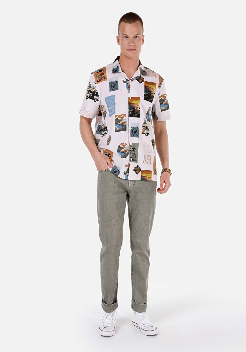 Straıght Fıt Orta Bel Düz Paça Erkek Yeşil Pantolon