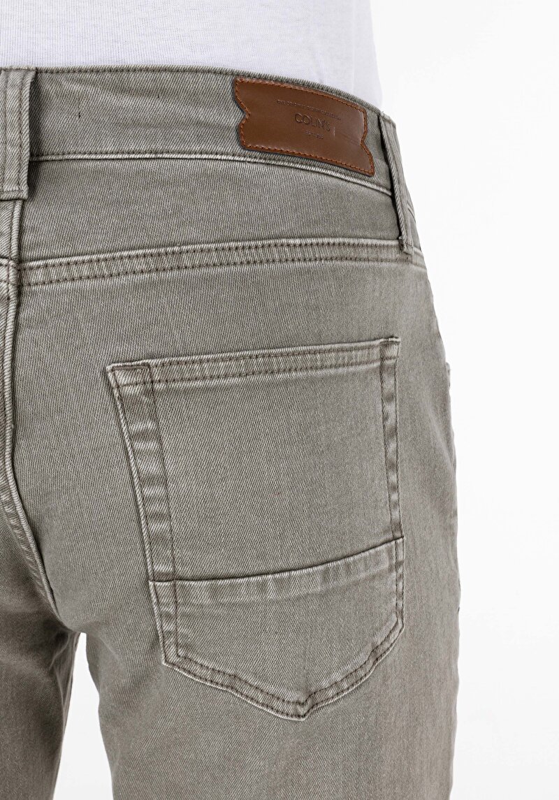 Straıght Fıt Orta Bel Düz Paça Erkek Yeşil  Pantolon