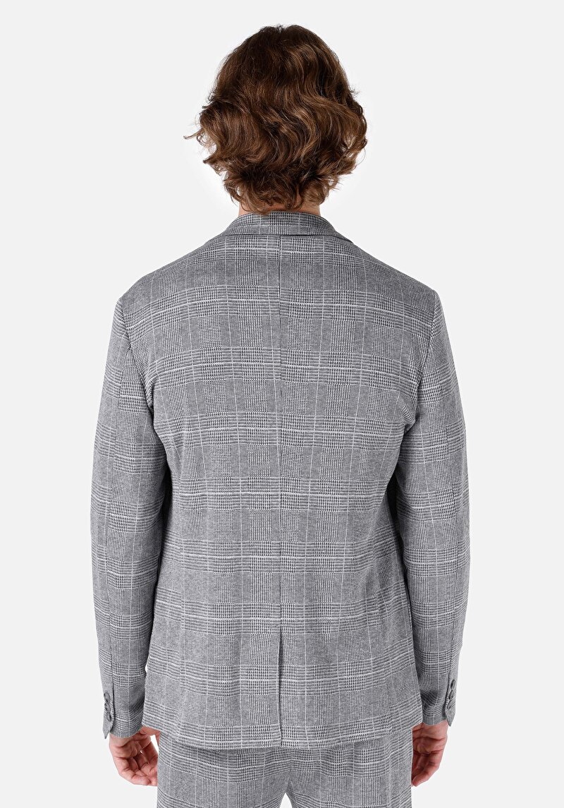 Slim Fit Erkek Gri Ceket