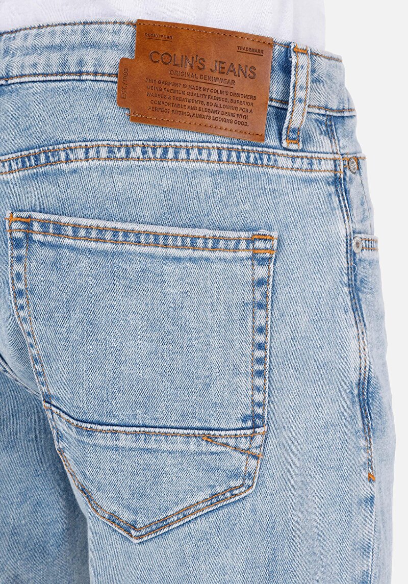 Slim Fit   Erkek İndigo Jean Pantolon